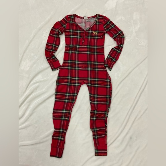 Vintage PINK Victoria's Secret Red Plaid Onesie - Picture 9 of 13